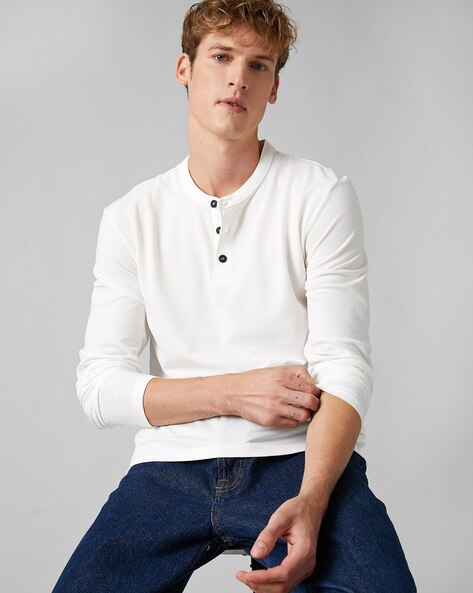 Henley deals white shirt