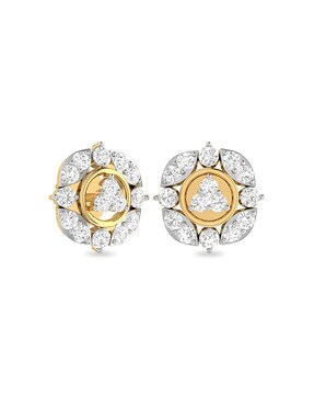 Color Blossom Earrings, Yellow Gold, White Gold And PavÃ© Diamond - Jewelry  - Categories