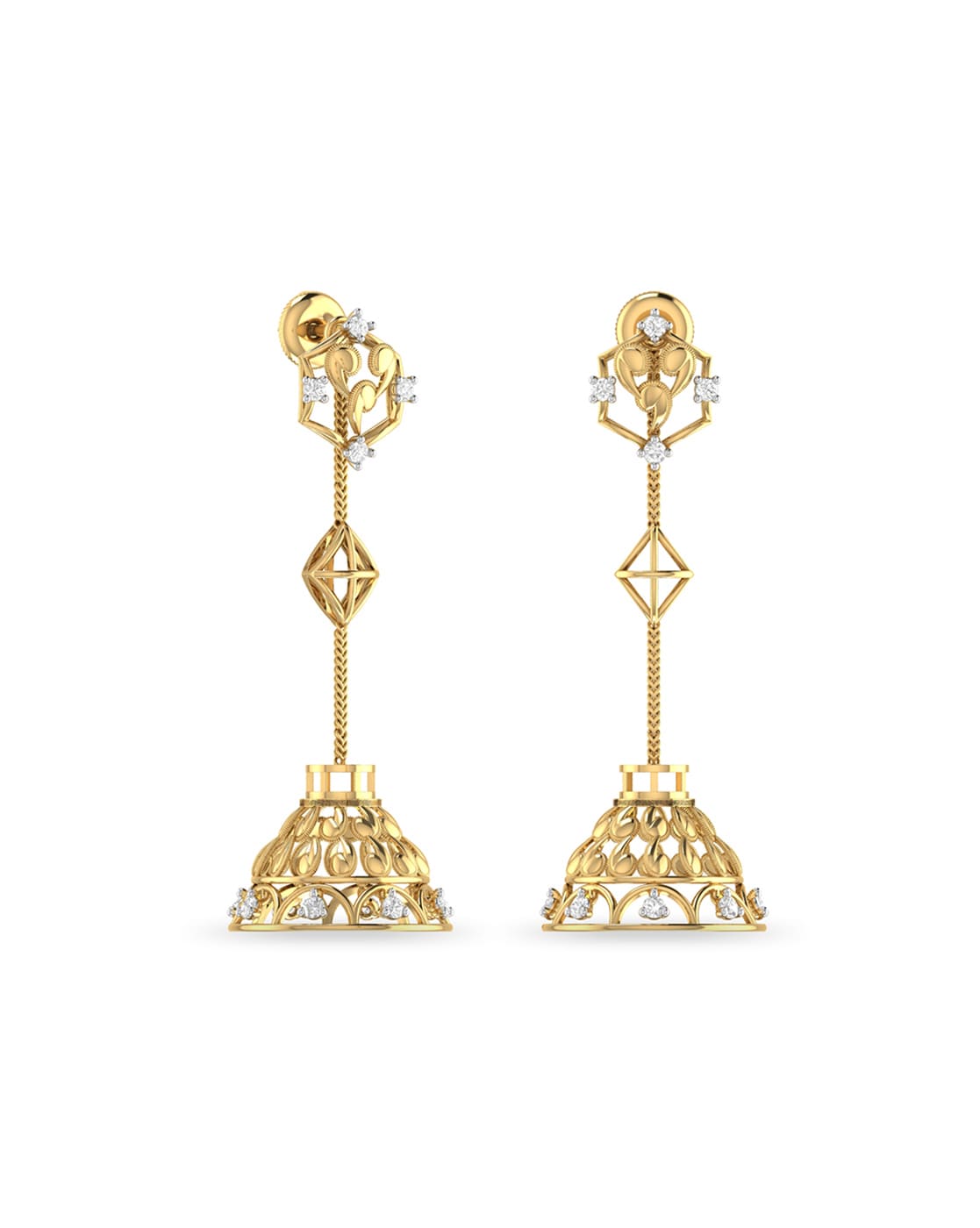 PNGadgil Jewellers 18k 750 Yellow Gold Petite Heart Sui Dhaga Gold  Earrings Drop Earrings for Women  Amazonin Fashion
