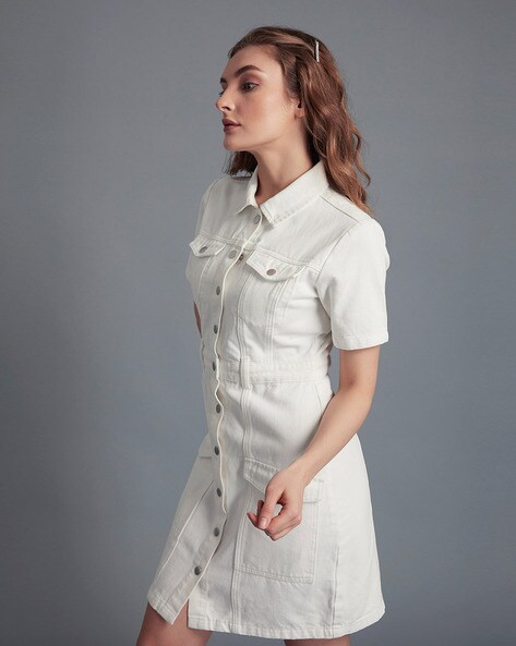 Dyer Sheer Sleeve Mini Dress White Low Impact