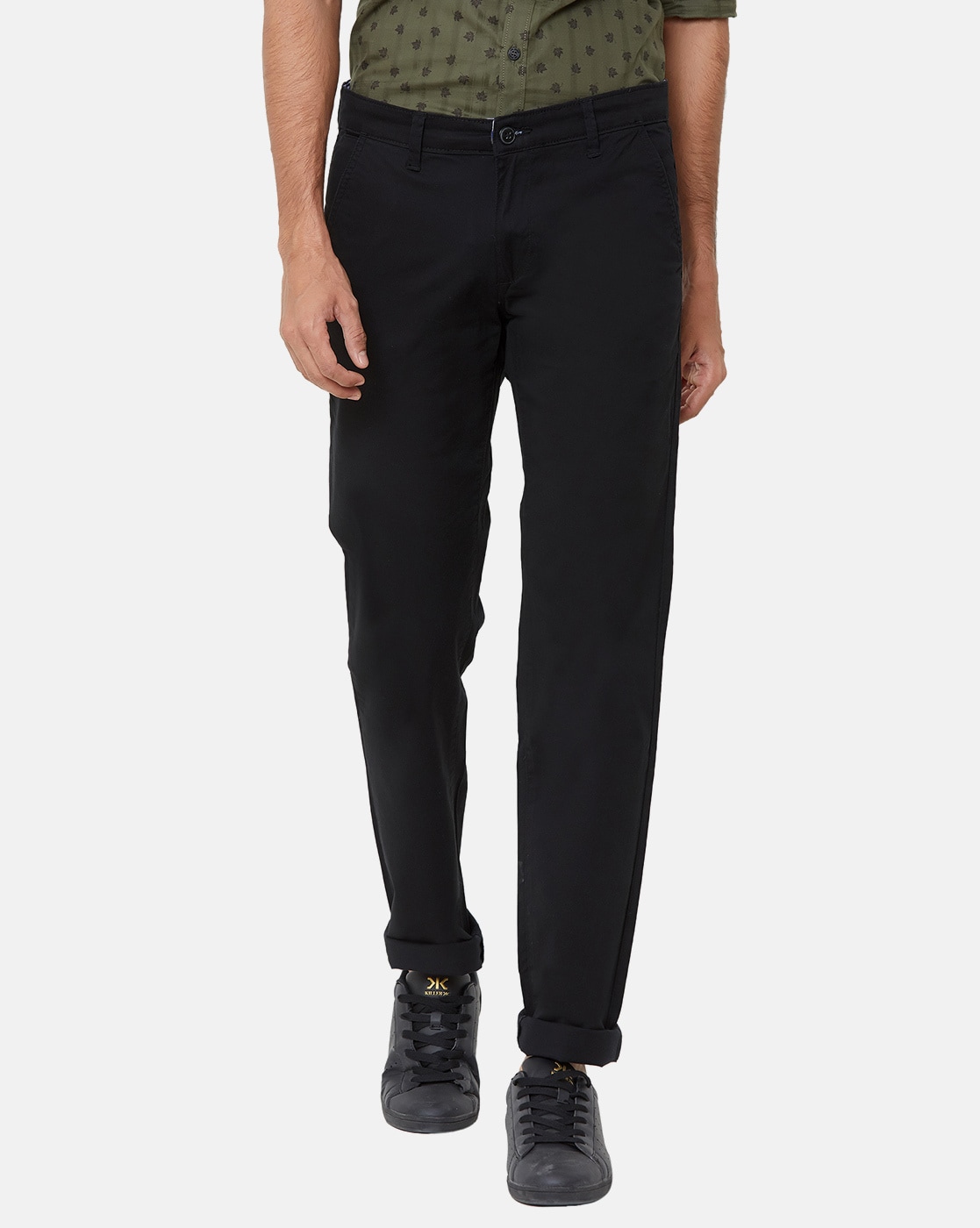 Buy Duke Black Cotton Slim Fit Trousers for Mens Online  Tata CLiQ