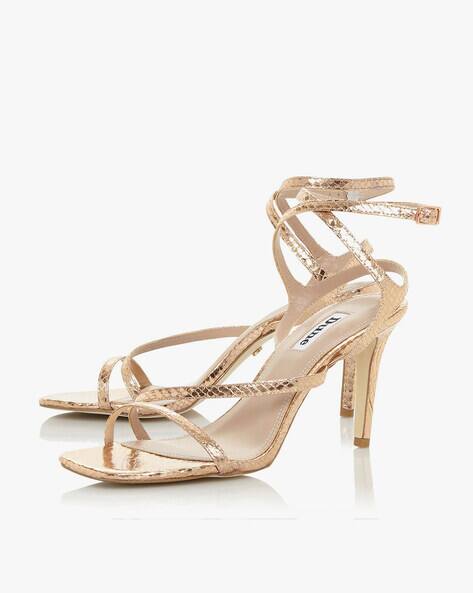 dune rose gold heels