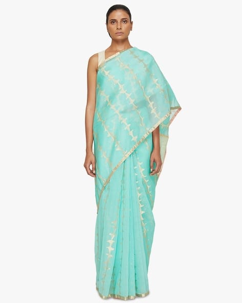 SATYA PAUL Woven Banarasi Silk Saree with Zari Border