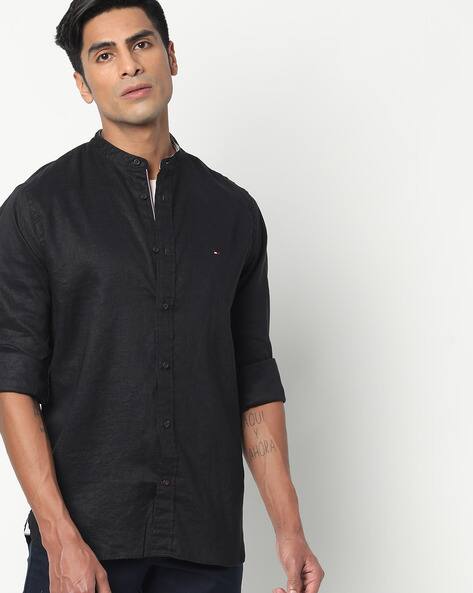 tommy hilfiger black collar shirts