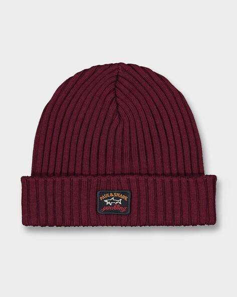 Buy PAUL SHARK Ribbed Knit Beanie Maroon Color Men AJIO LUXE