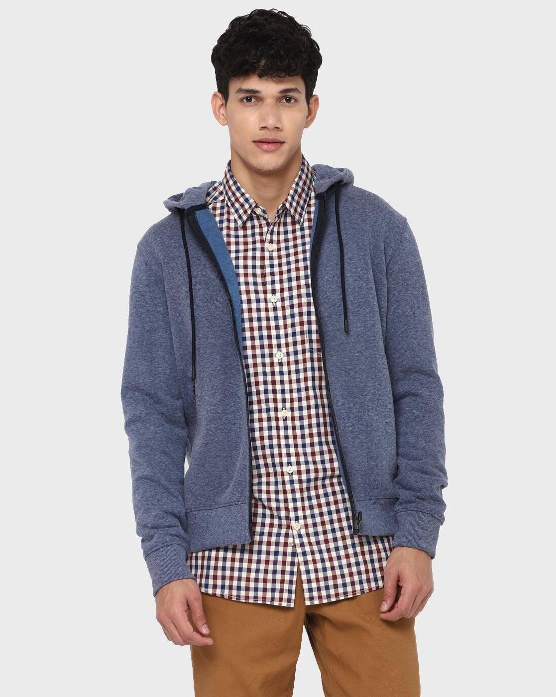 Buy Blue Melange Sweatshirt \u0026 Hoodies 