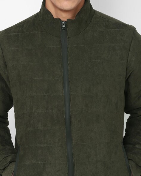 Olive green 2025 suede jacket