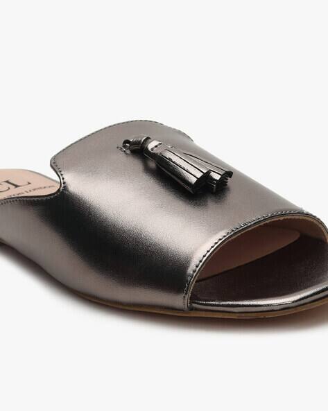 square toe flat mules