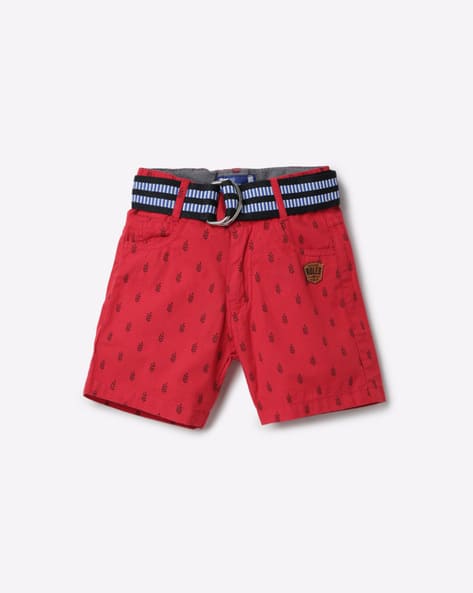 Printed Denim Shorts