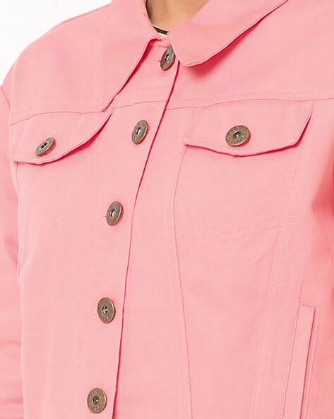 pink button up jacket