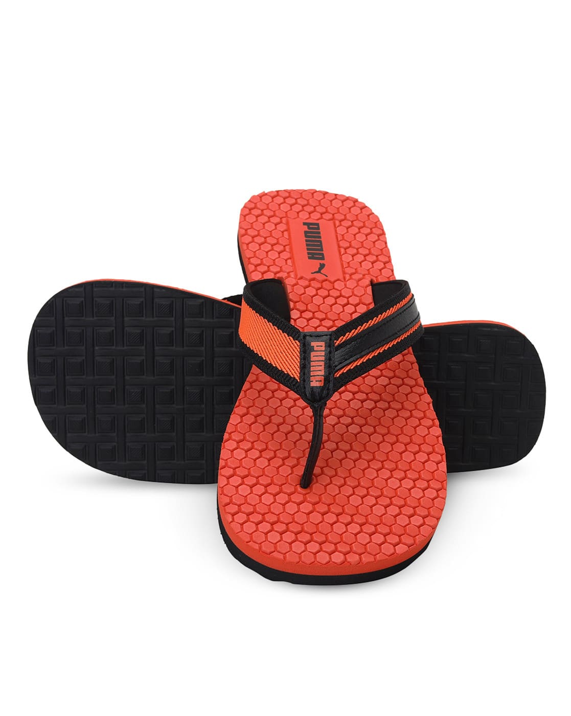 puma flip flops orange