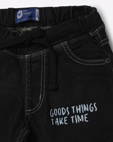 Denim Jeans with Drawstring Fastening view 3