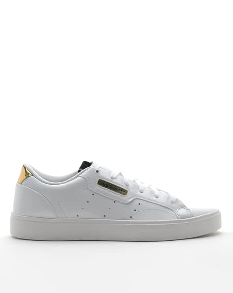 adidas gazelle silver green womens The Taylor Lace-Up Front Sneakers - White