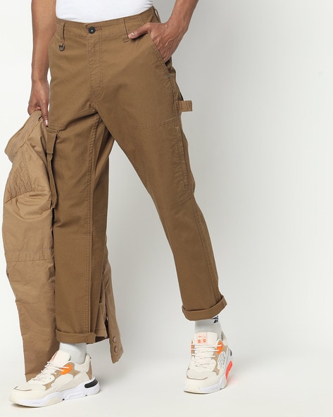 NAKD cargo trousers with strap detail in olive green  ASOS