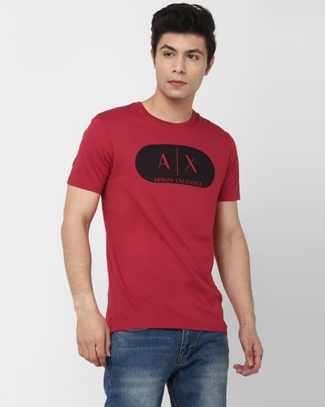 armani exchange red t shirt