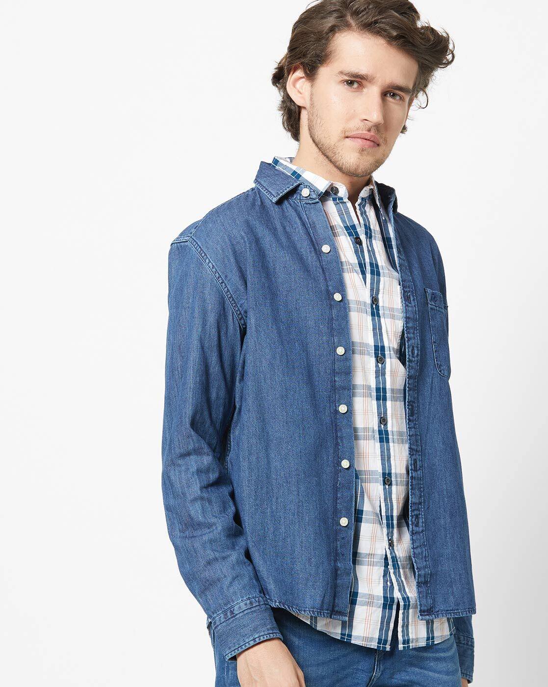 Buy Blue Shirts for Men by DENIZEN FROM 
