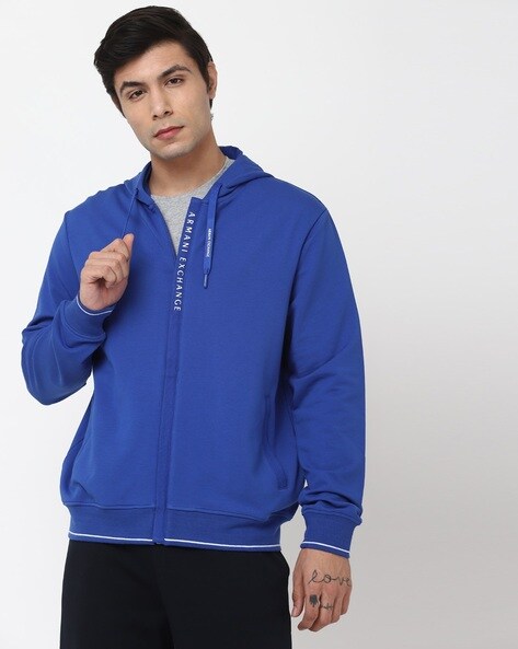 armani exchange blue hoodie
