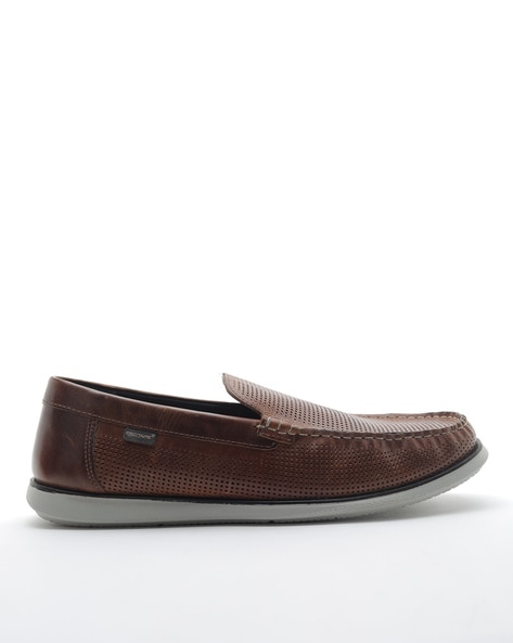 red tape dark brown loafers