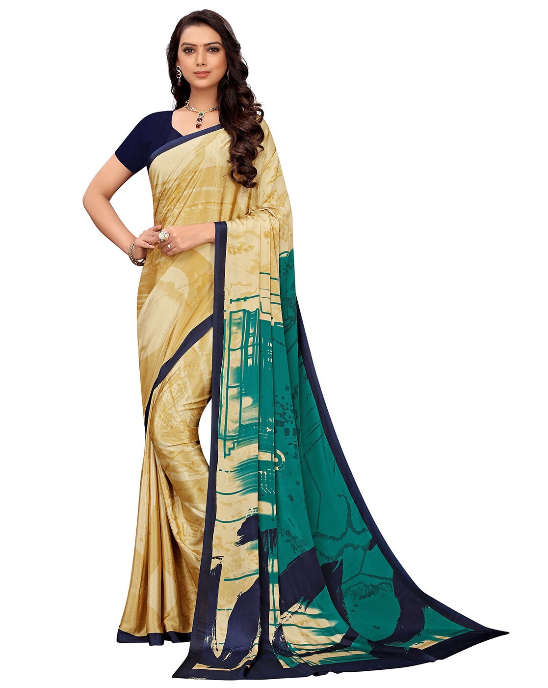 Jaanvi fashion Women's Crepe Silk Saree with Unstitched  Blousecomplete-style-7804-a