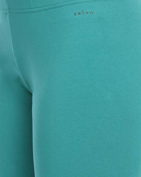 Buy Sea green Leggings for Women by Zelen Online