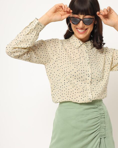 Micro Print Shirt with Full Sleeves