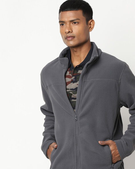 panelled jacket with zipper pockets