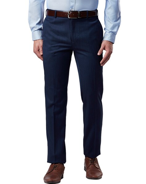 Buy Next Look Men Black Regular Fit Self Design Formal Trousers - Trousers  for Men 7741202 | Myntra