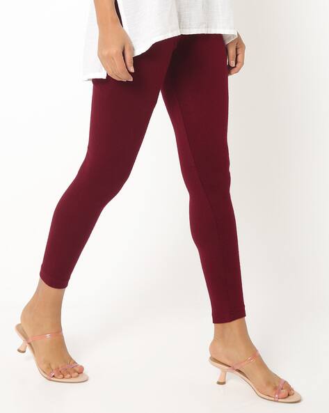 Buy Maroon Leggings for Women by FIRST 