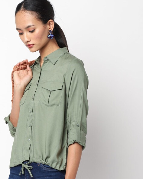 Buy Olive Green Shirts for Women by RIO ...