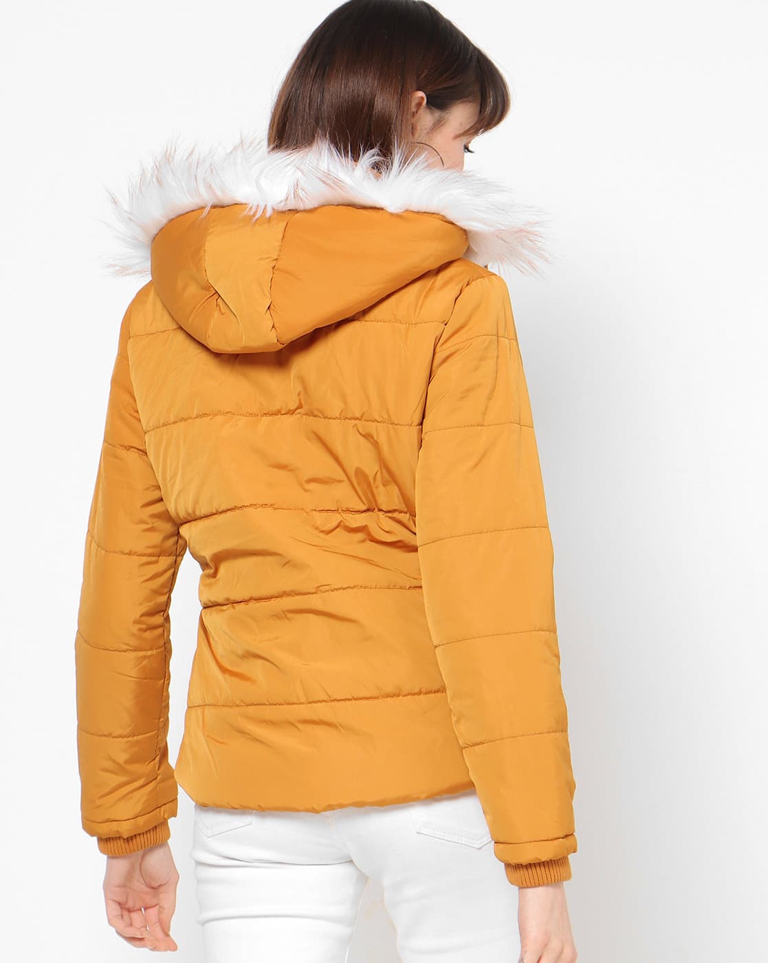 mustard fluffy jacket