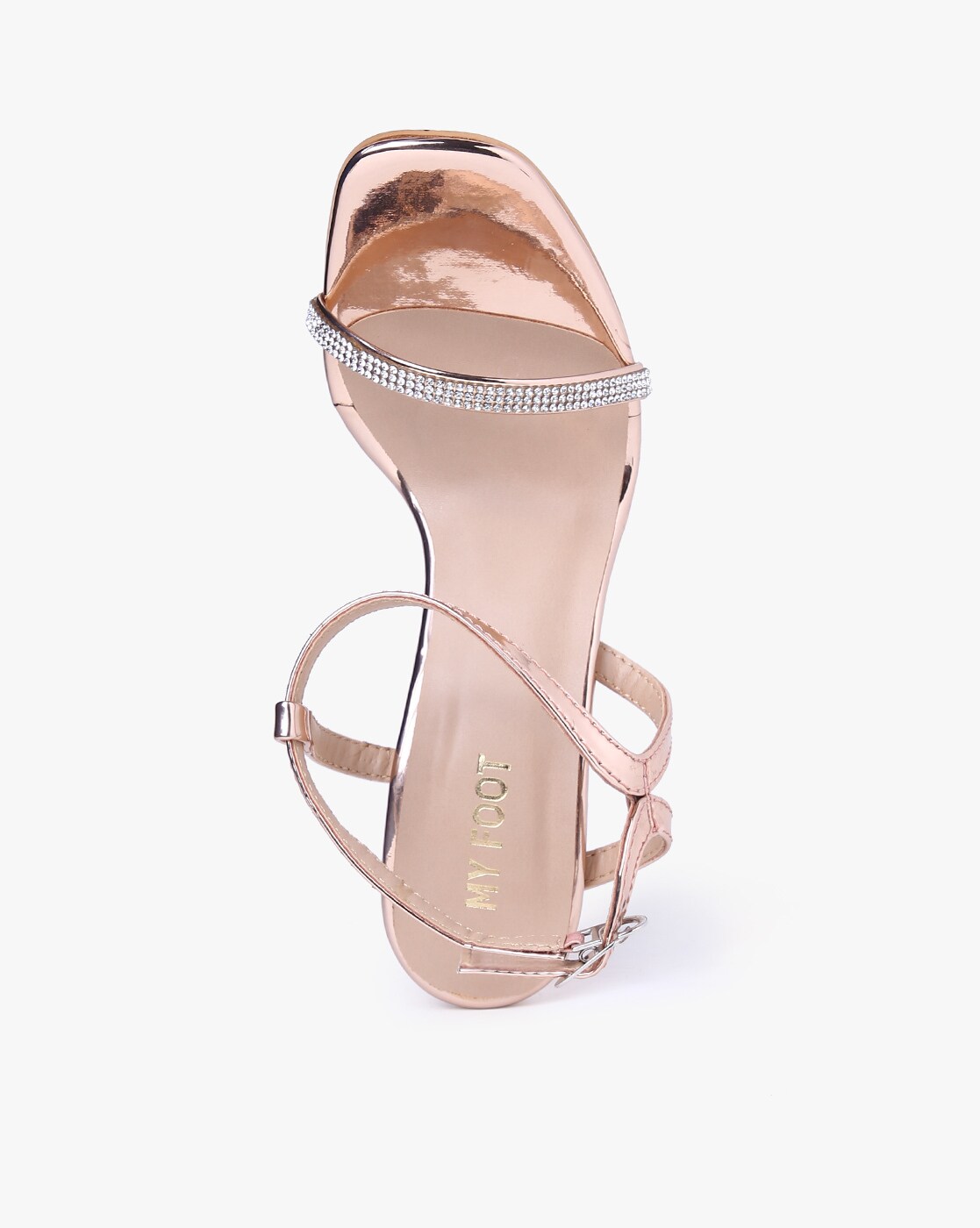 Buy Rose Gold Heeled Sandals for Women by MFT Couture Online