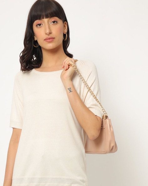 Ribbed Top with Raglan Sleeves