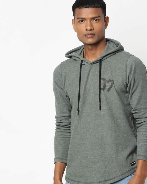 Teamspirit Olive Hooded T-shirt with Full Sleeves