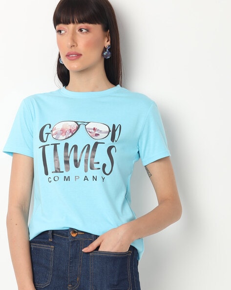 Buy Sky Blue Tshirts For Women By Rio Online Ajio Com