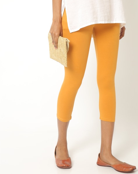 Buy TAG 7 Green & Yellow Cotton Leggings - Pack Of 2 for Women Online @  Tata CLiQ