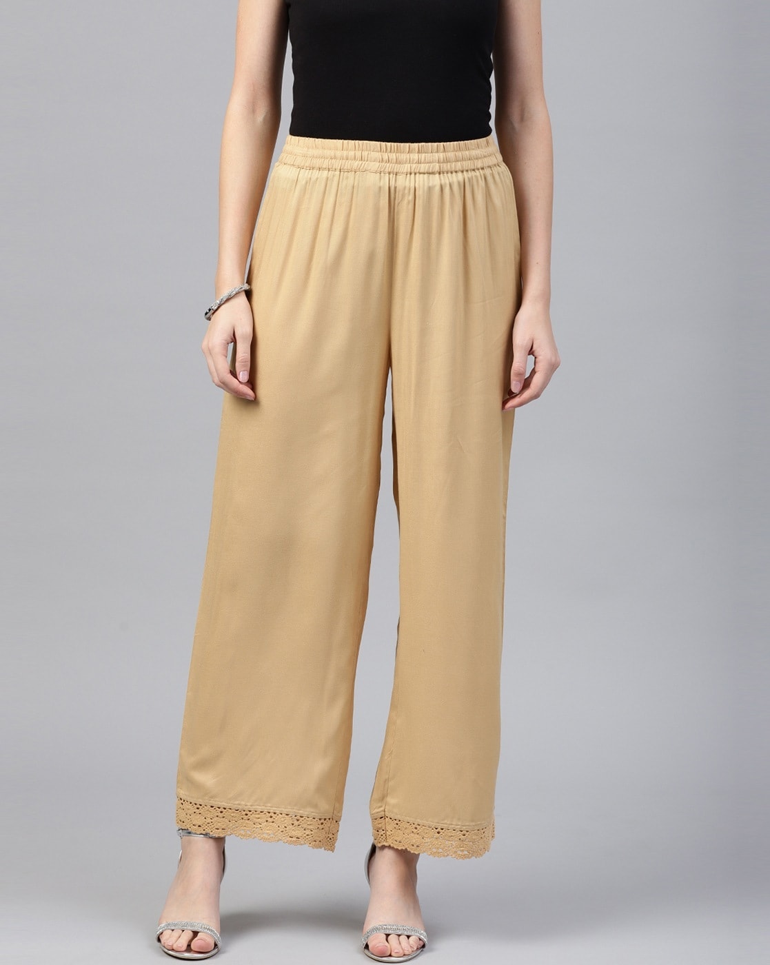 Buy Gold Pants for Women by W Online | Ajio.com
