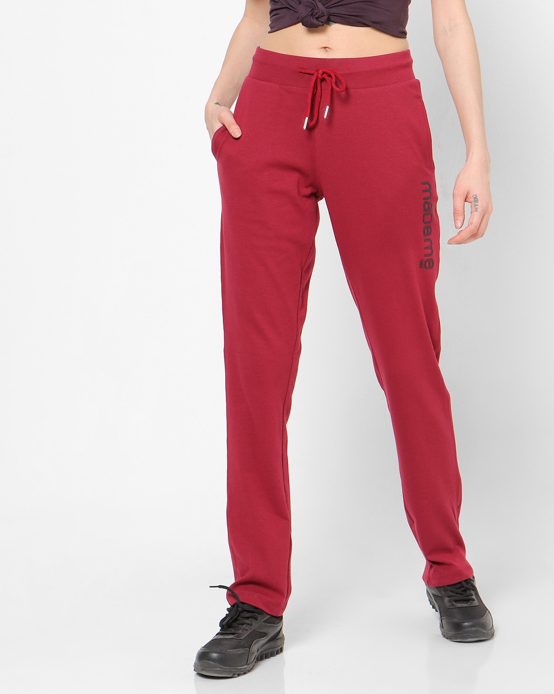 Buy Women Straight Track Pants with Elasticated Waist Online at Best Prices  in India - JioMart.