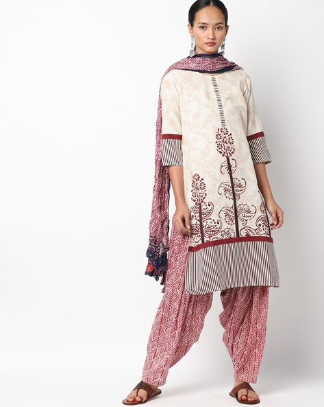Buy cotton patiala salwar | Printed elastic patiala - Tamarind Chutney