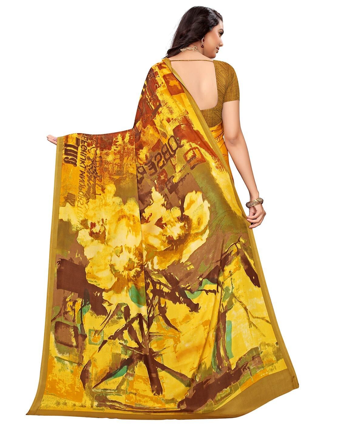 Buy Jaanvi fashion Women's Crepe Abstract Printed Saree Online at  desertcartINDIA