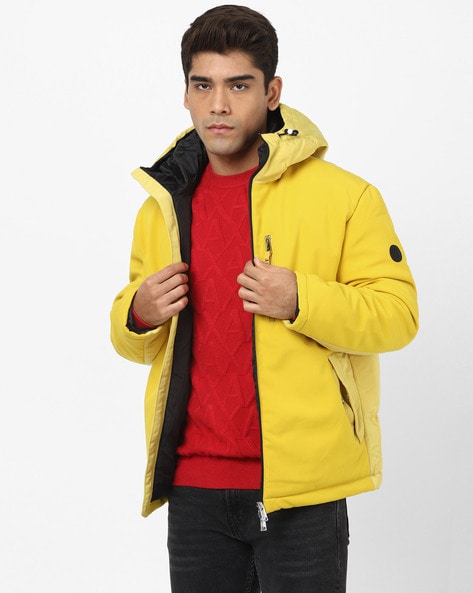 Zip Front Hooded Jacket with Quilted Back