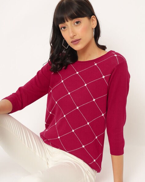 Printed Round-Neck Top