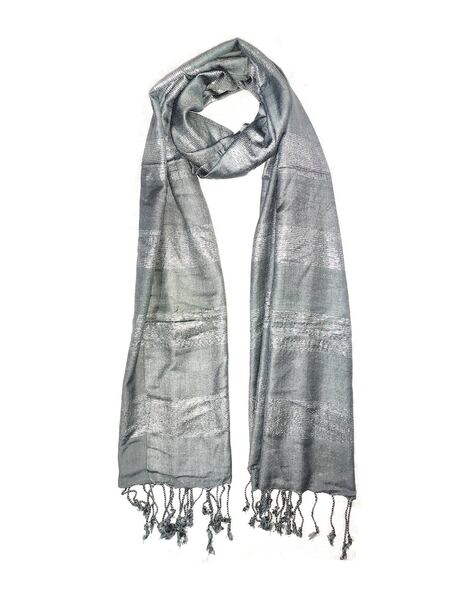 Textured Stole with Fringes Price in India