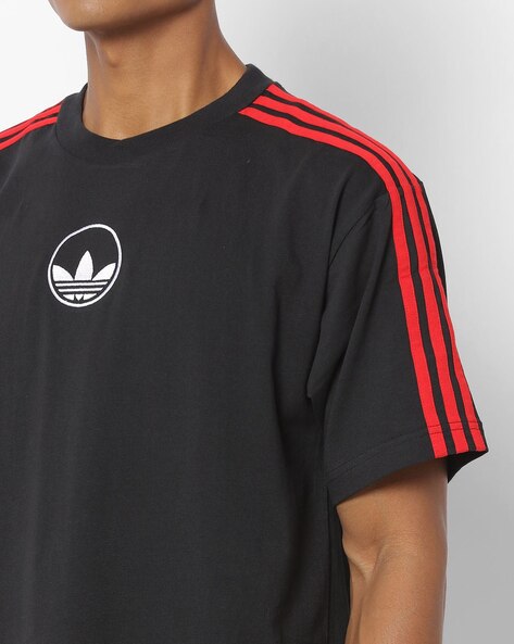 black and red adidas originals t shirt