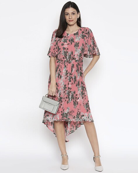 Forever Glam By Pantaloons Pink Floral Print Dress  Pink floral print  dress, Floral print dress, Dress
