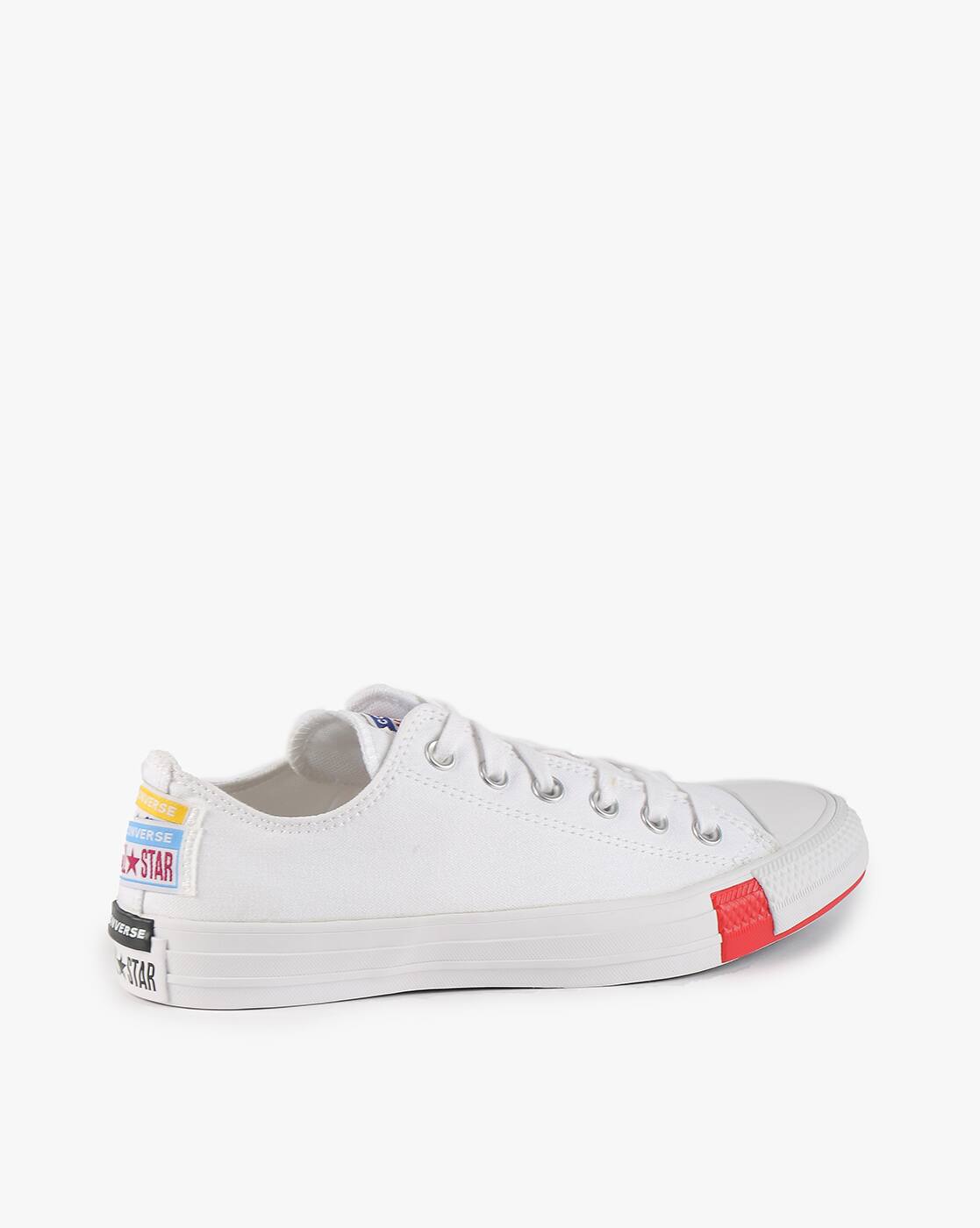 white canvas lace up sneakers