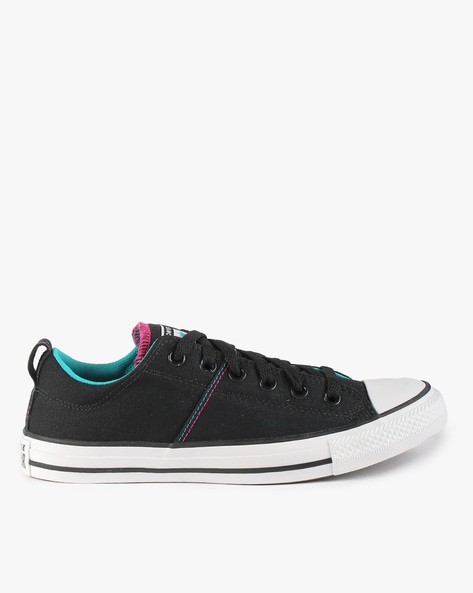 Buy BLACK CASUAL LACE-UP CANVAS SHOES for Women Online in India