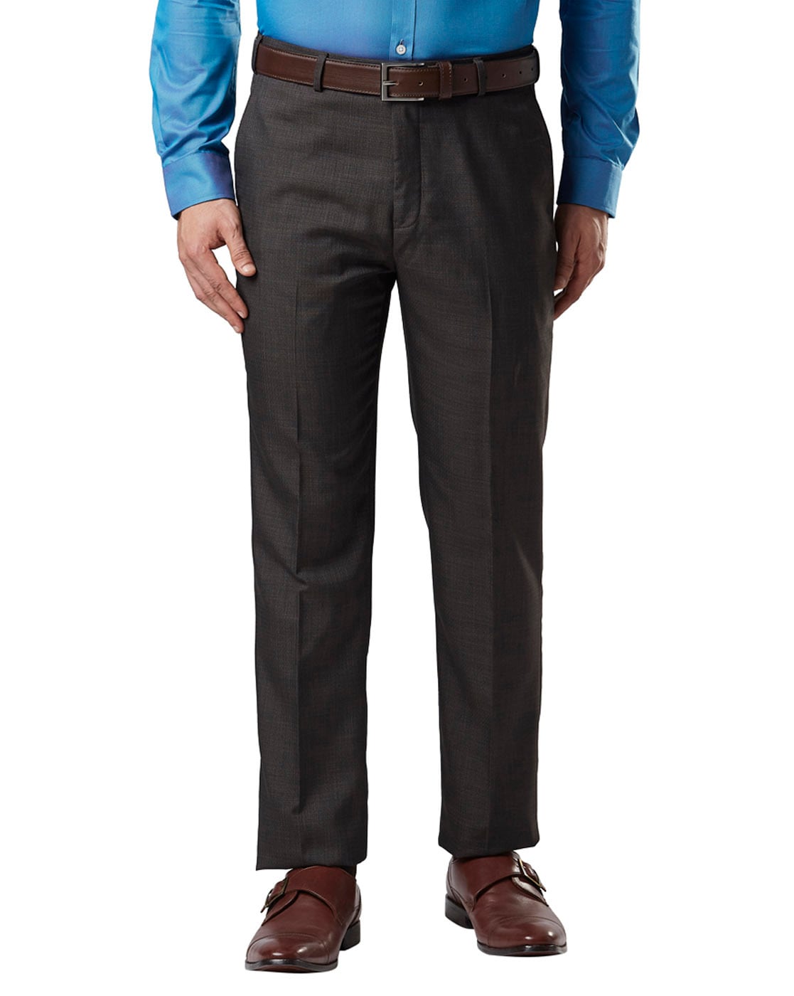 Buy Next Look Men Black Regular Fit Self Design Formal Trousers  Trousers  for Men 7741202  Myntra