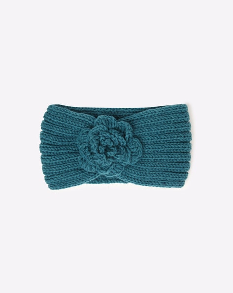 Knitted Headband with Floral Applique Price in India