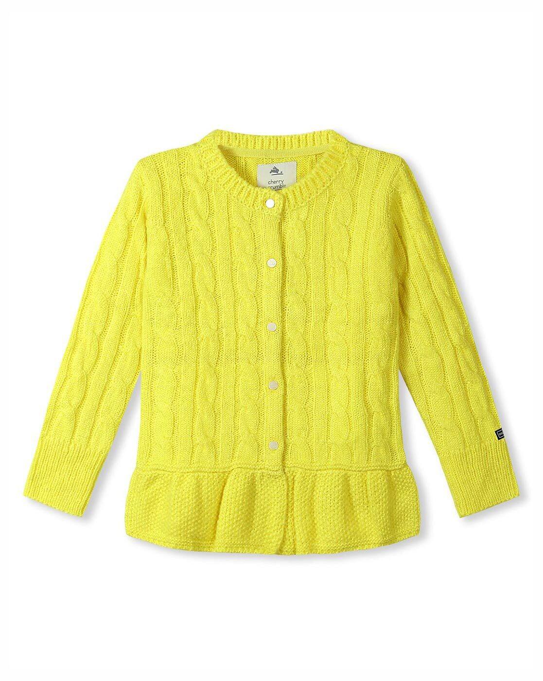 yellow ribbed cardigan