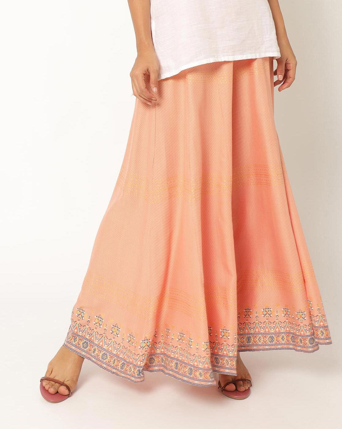 Georgette Palazzo Pants In Peach Color